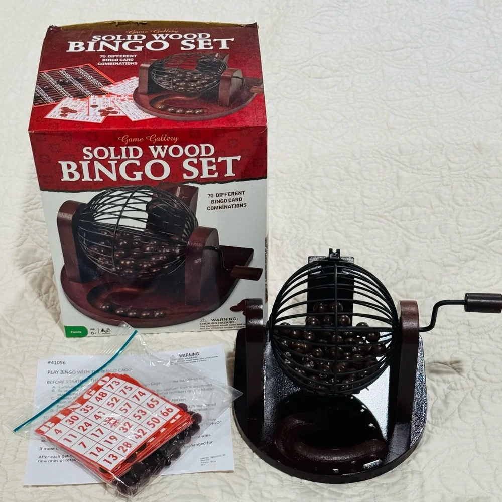 Game Gallery Solid Wood Bingo Set W/Box